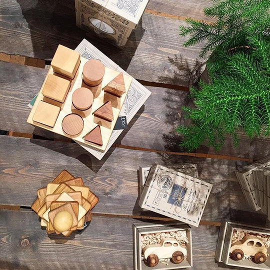 Wooden Shape Sorting Blocks - Natural XL