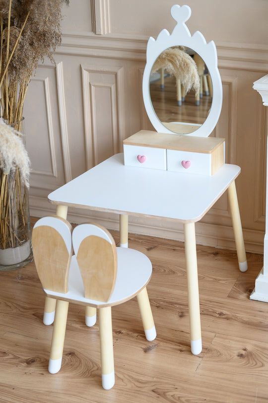 Princess Beauty Table with Mirror - Crown