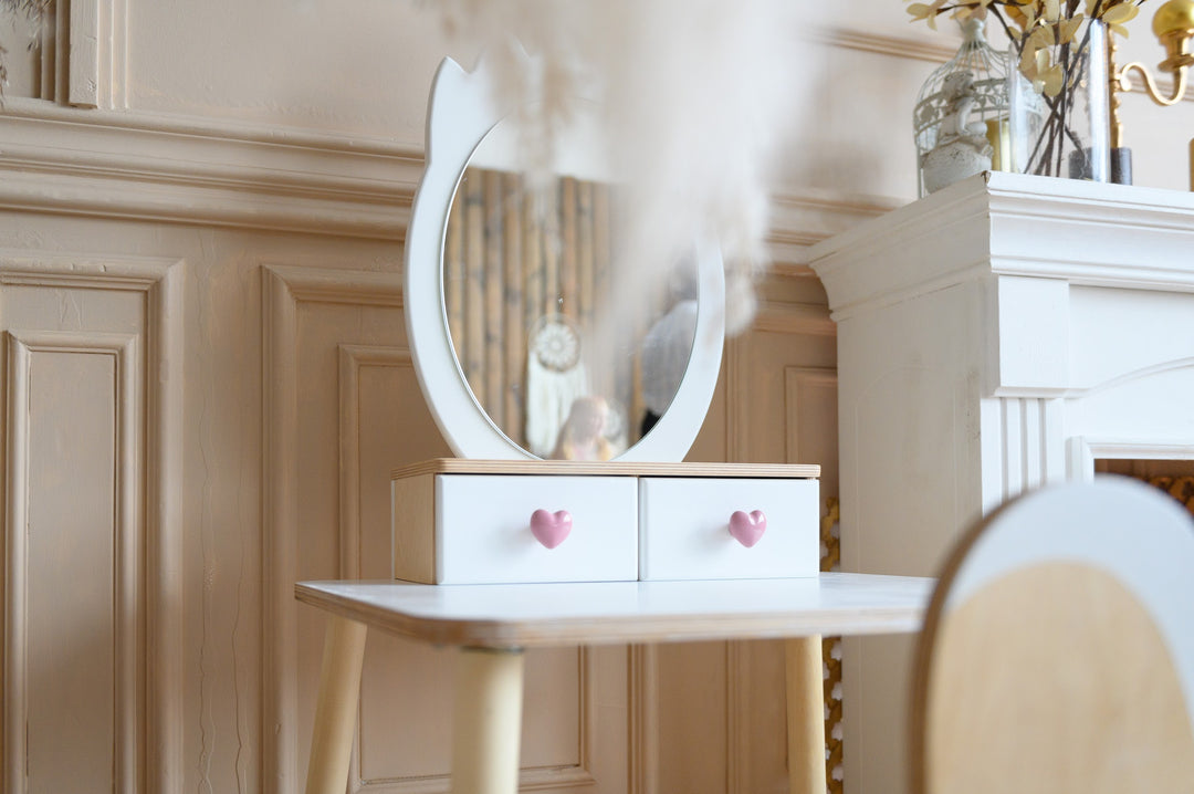 Princess Beauty Table with Mirror - Crown