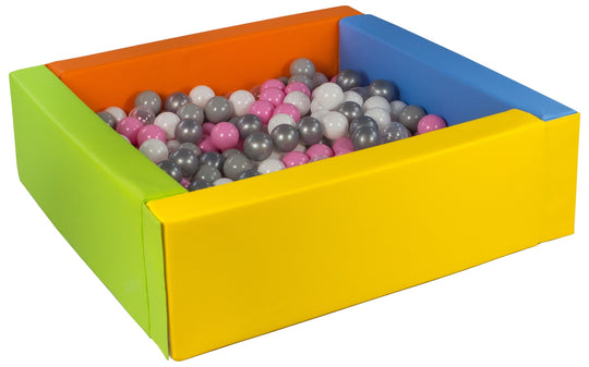 Square eco-leather ball pit with 300 balls, 5 elements