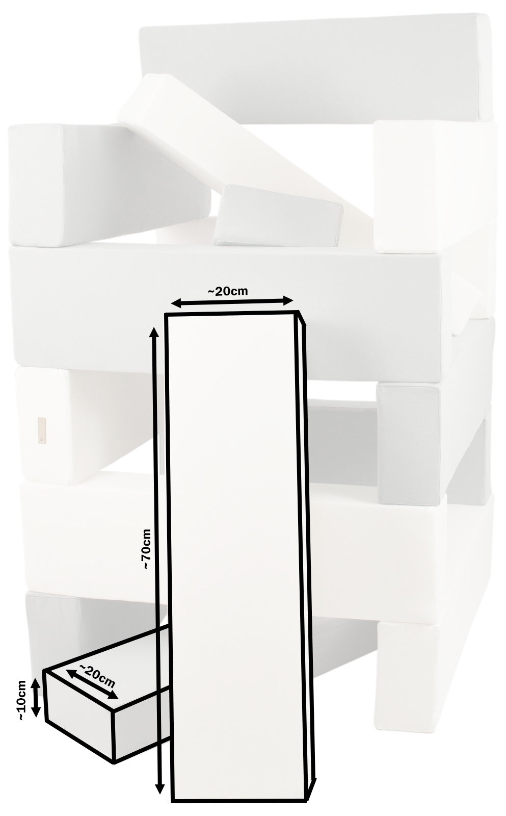 Tower set of 15 large foam blocks
