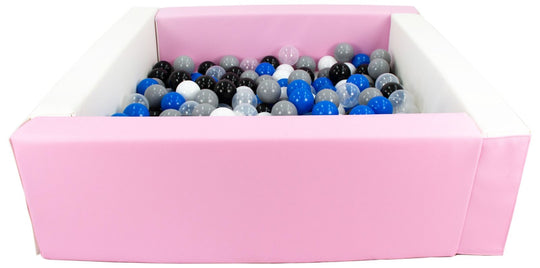 Square eco-leather ball pit with 200 balls, 5 elements