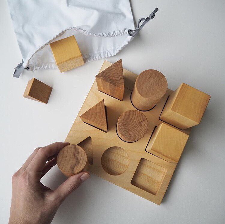 Wooden Shape Sorting Blocks - Natural XL