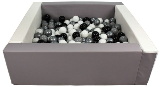 Square eco-leather ball pit with 200 balls, 5 elements