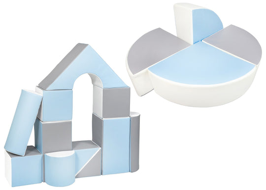 Castle + wheel set of 15 large foam blocks