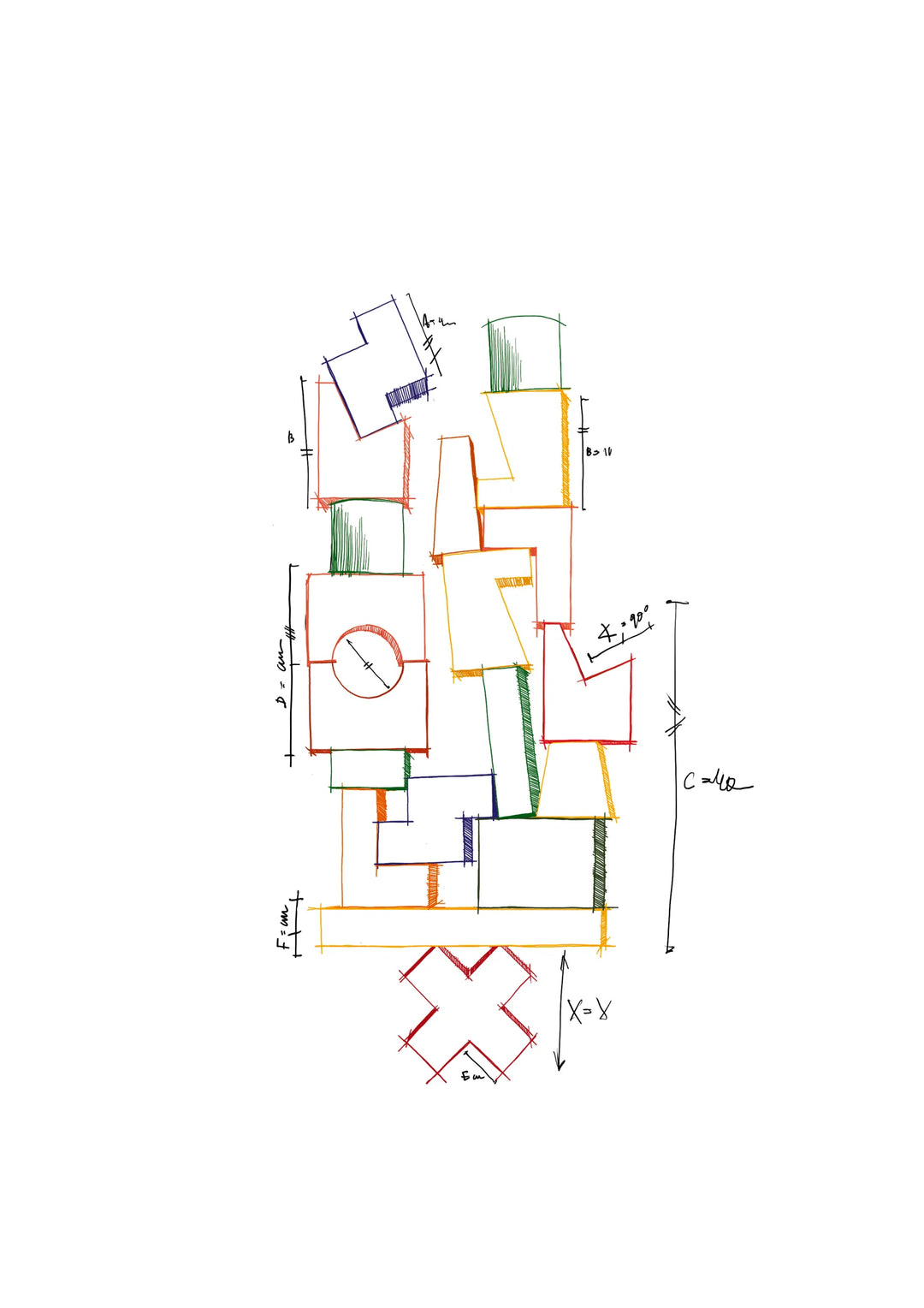 Wooden Tower Puzzle - Colorful