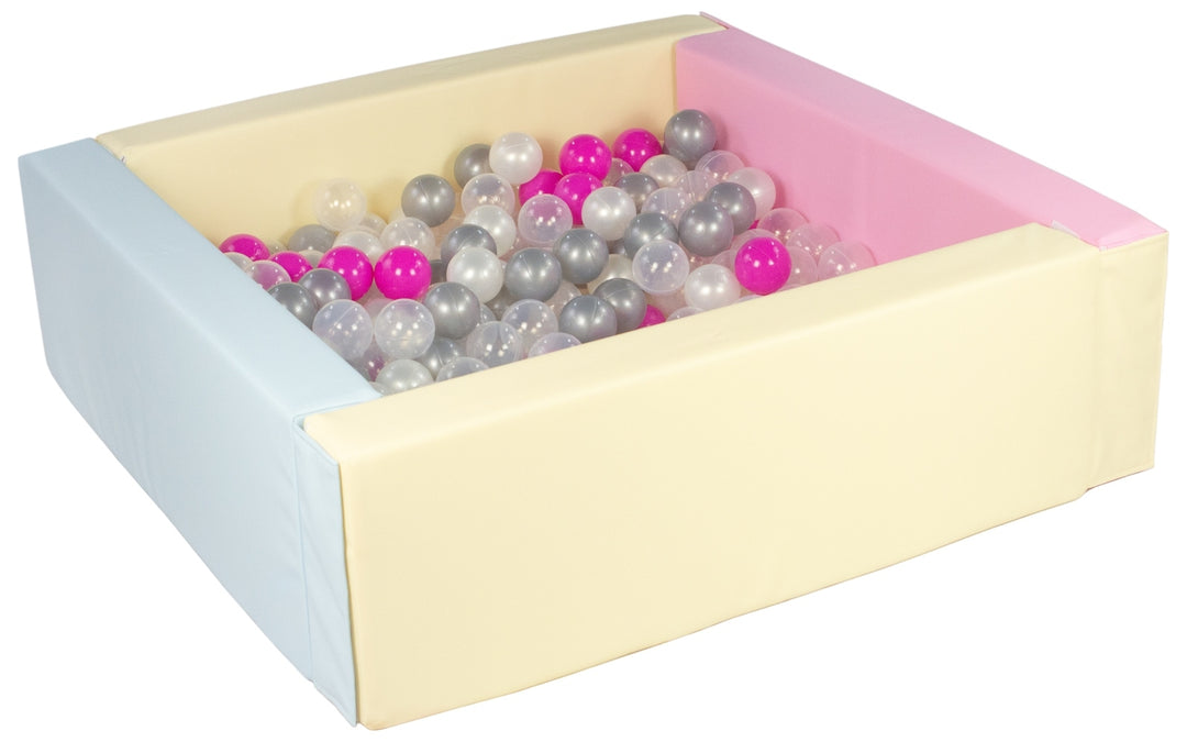 Square eco-leather ball pit with 300 balls, 5 elements