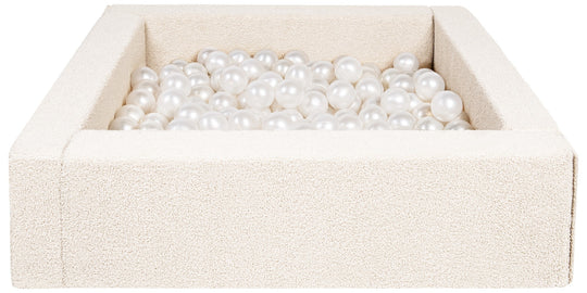 Square bouclé ball pit with 300 balls, 5 elements