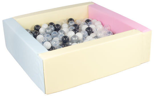 Square eco-leather ball pit with 300 balls, 5 elements