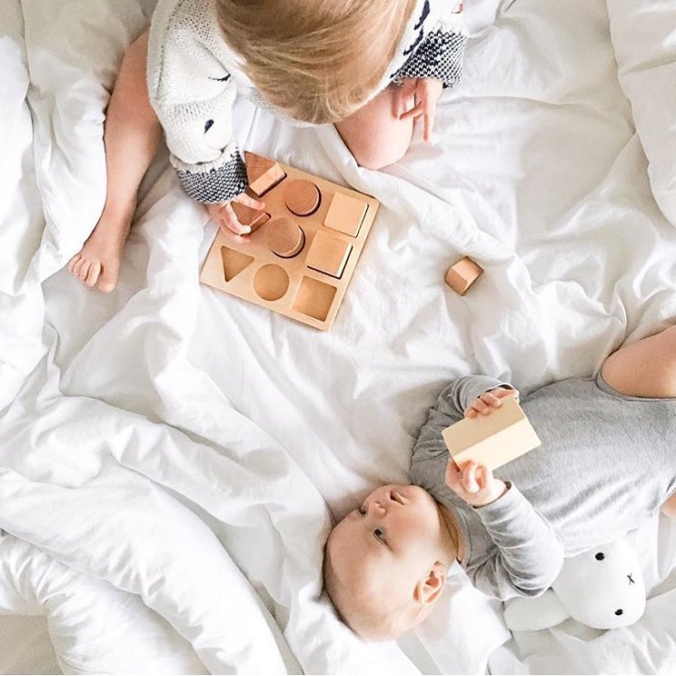 Wooden Shape Sorting Blocks - Natural XL
