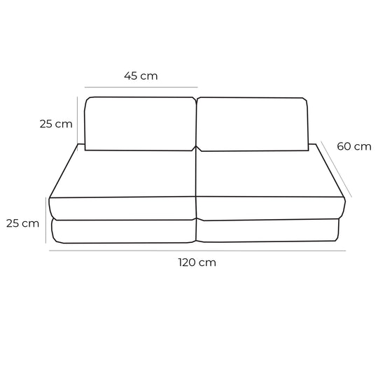 Small Modular Sofa for Kids - Aesthetic Turquoise