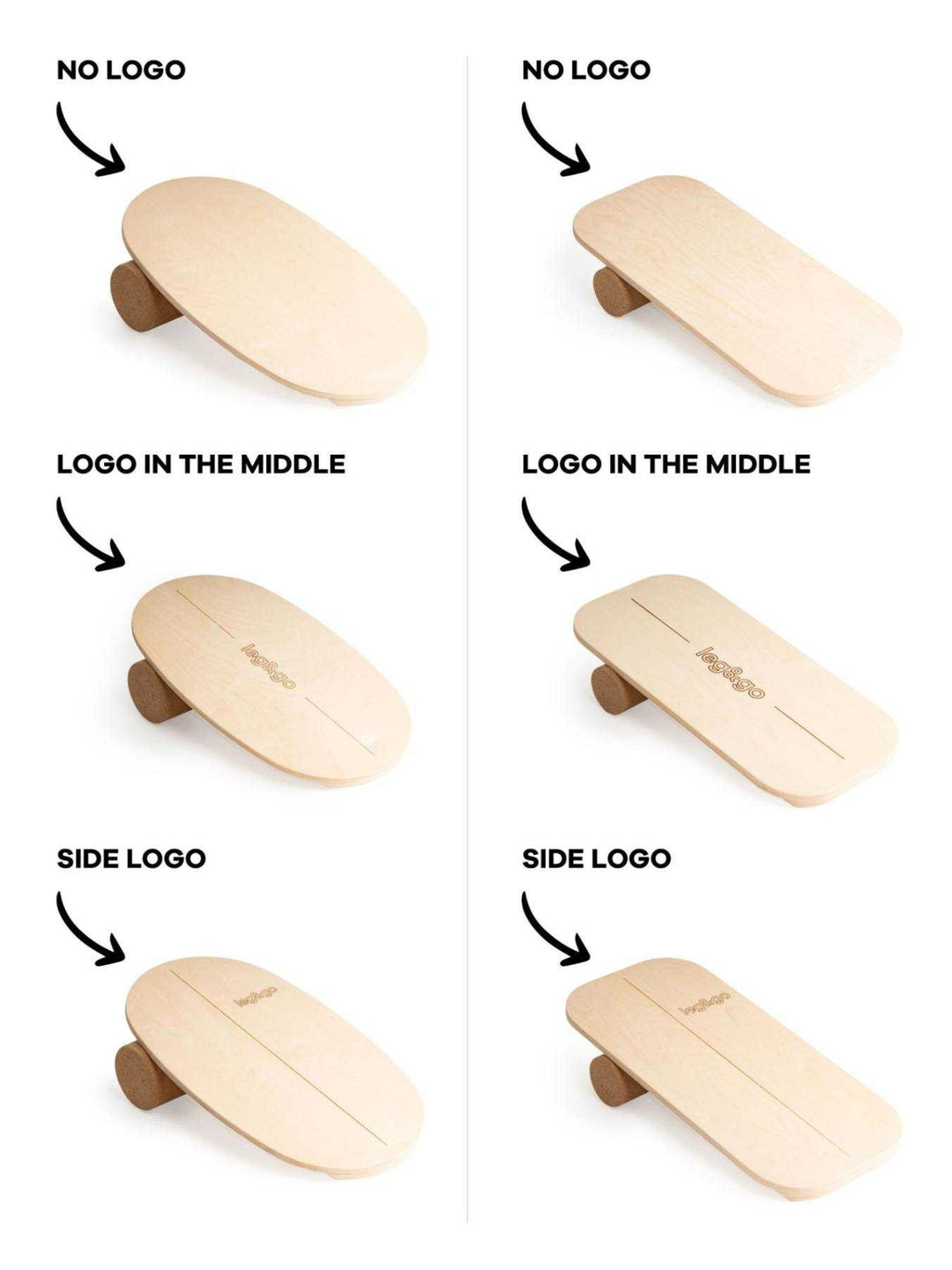 Round Balance Board With Exercise Roll - Centered Logo