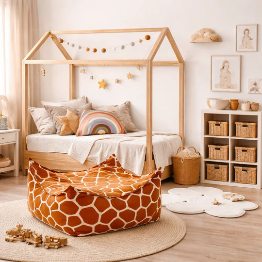 Bean Bag for Kids - Square, Giraffe