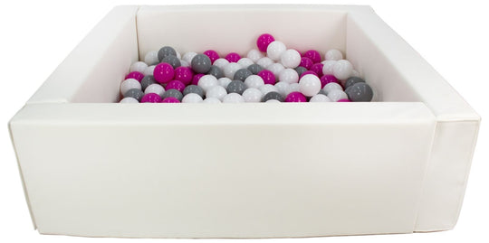 Square eco-leather ball pit with 200 balls, 5 elements