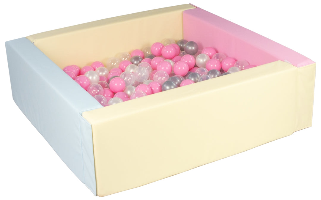 Square eco-leather ball pit with 200 balls, 5 elements