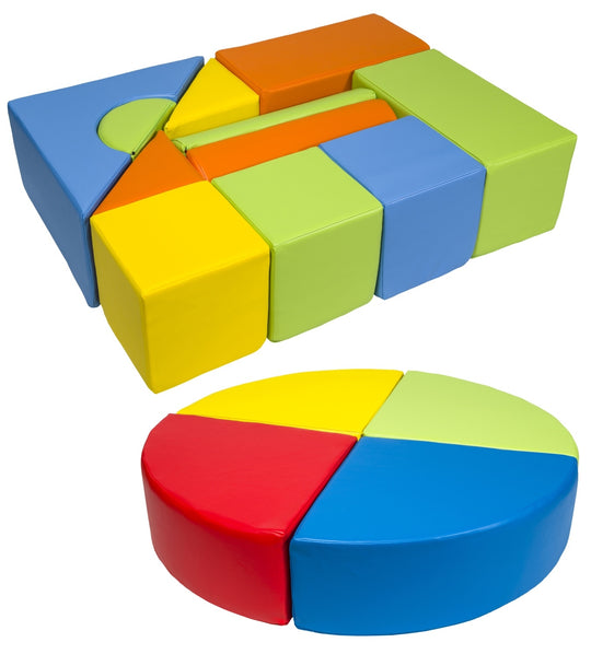 Castle + wheel set of 15 large foam blocks