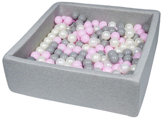 Soft Jersey ball pit with 200 balls, 90x90 cm