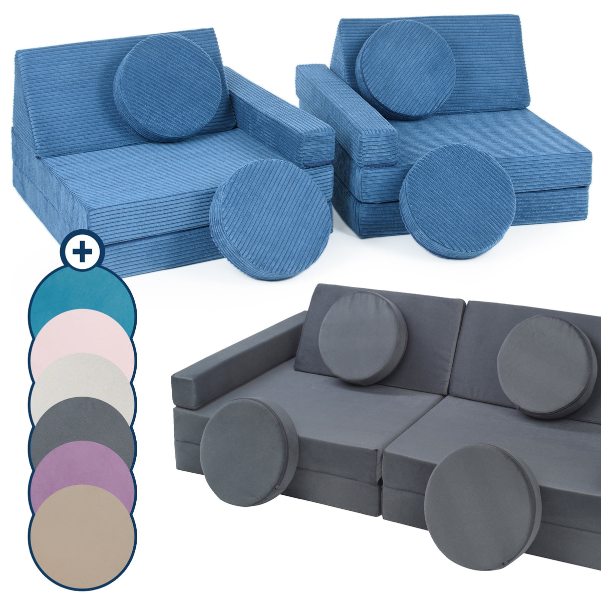 Modular kids sofa, foam blocks