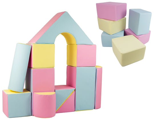 Castle + cubes set of 17 large foam blocks