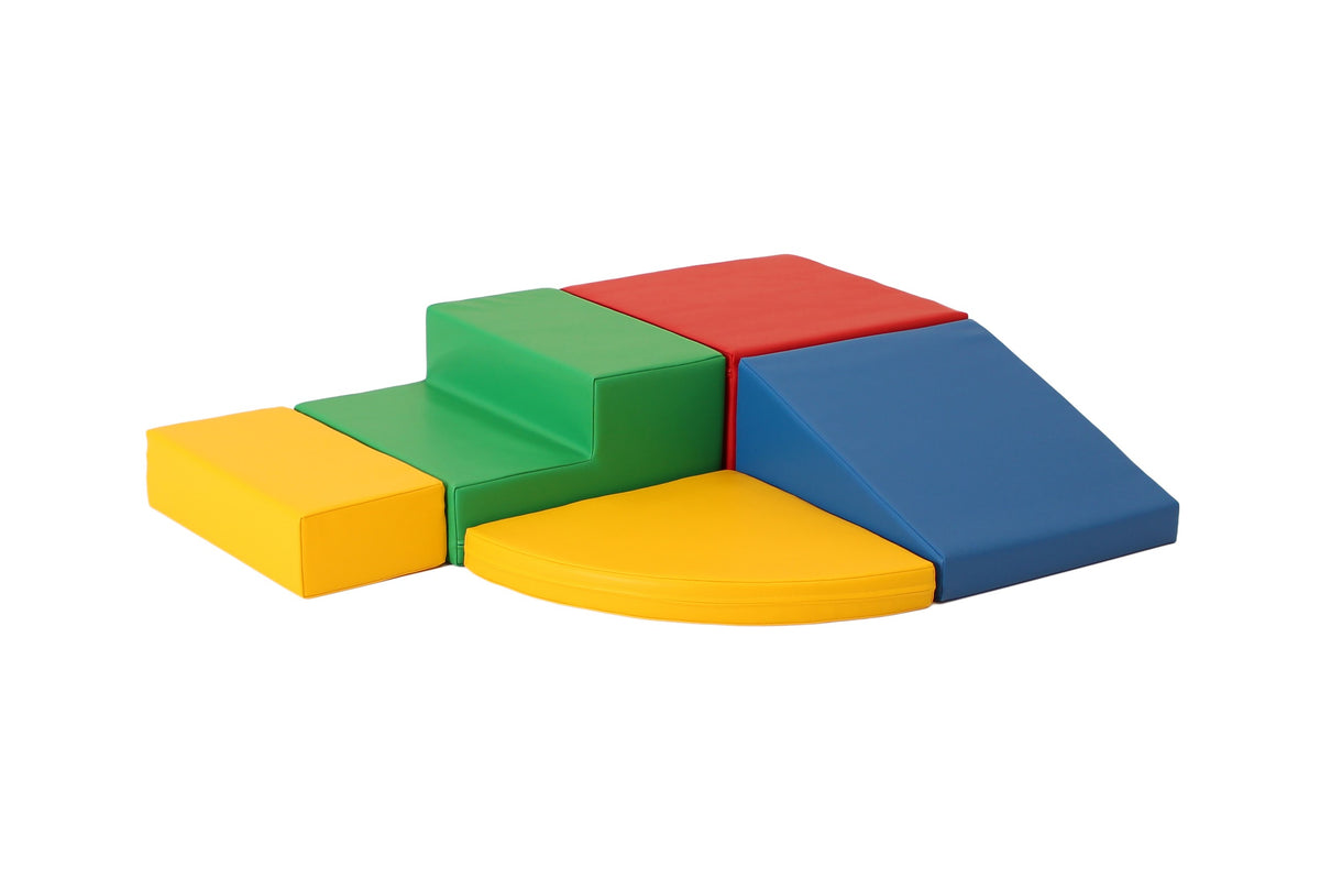 Soft Play 5 Foam Block Set - Multi Color Corner Climber