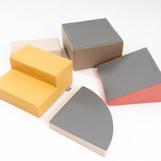 Soft Play 5 Foam Block Set - Pastel Pink Corner Climber