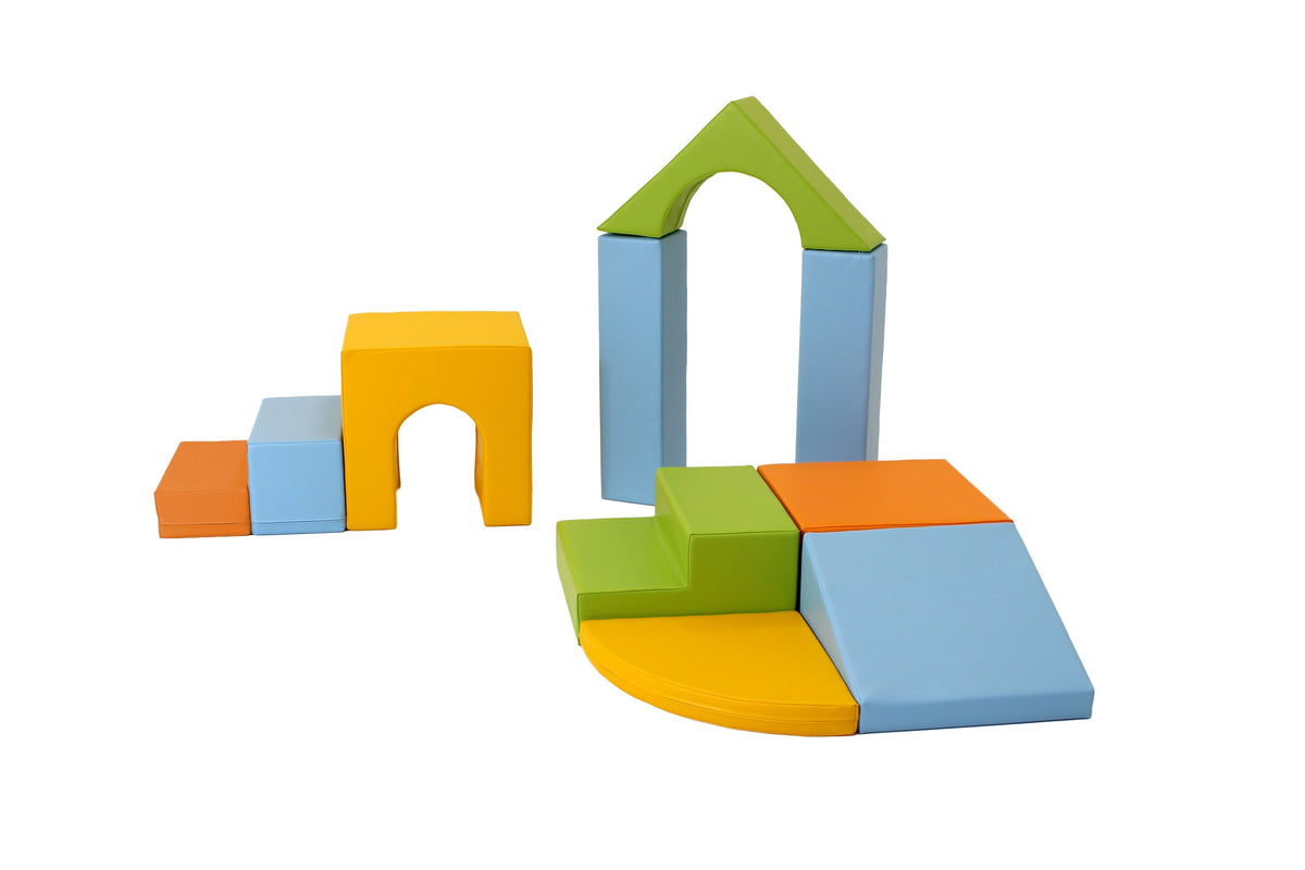 Soft Play 10 Foam Block Set - Light Multicolor Creativity