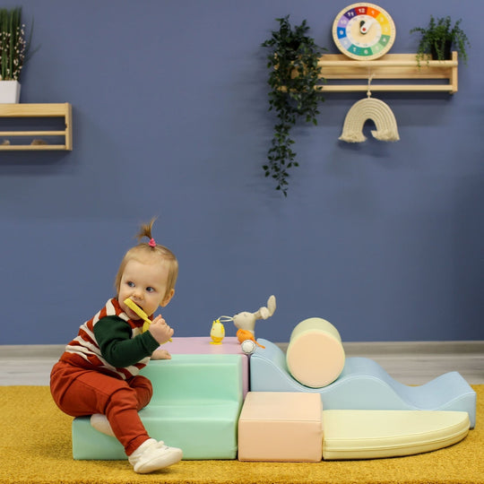 Soft Play 6 Foam Block Set - Light Pastel Explorer