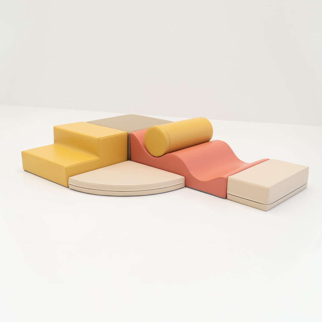 Soft Play 6 Foam Block Set - Pastel Pink Explorer