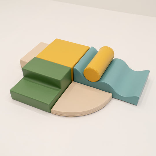 Soft Play 6 Foam Block Set - Pastel Turquoise Explorer