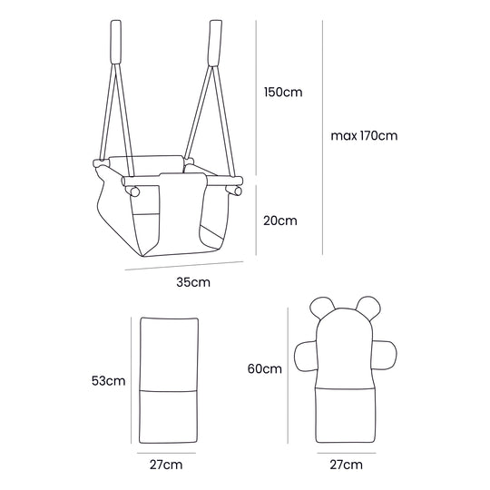 Indoor Baby Swing, Teddy - Ecru