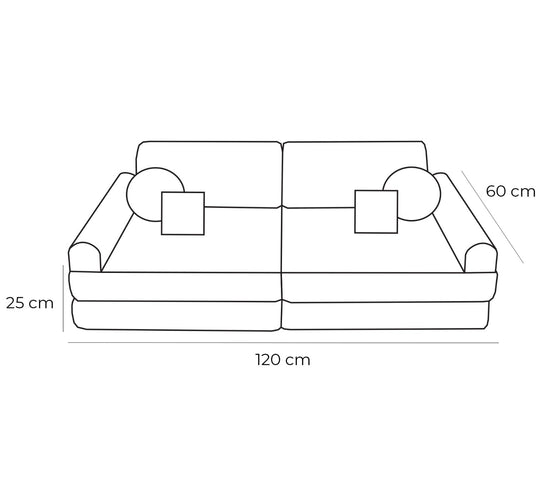 Medium Modular Sofa for Kids - Tangle Honey Mustard