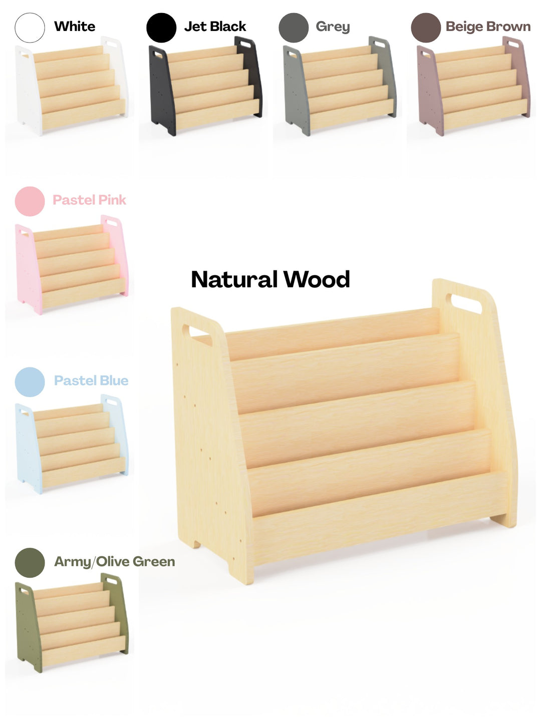Montessori Wooden Front Facing Book Display For Kids