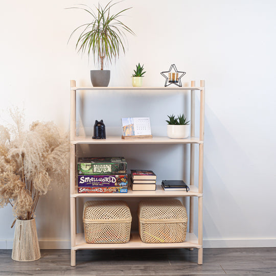 Montessori-Inspired Wooden Shelving Unit Medium, 4 Shelves