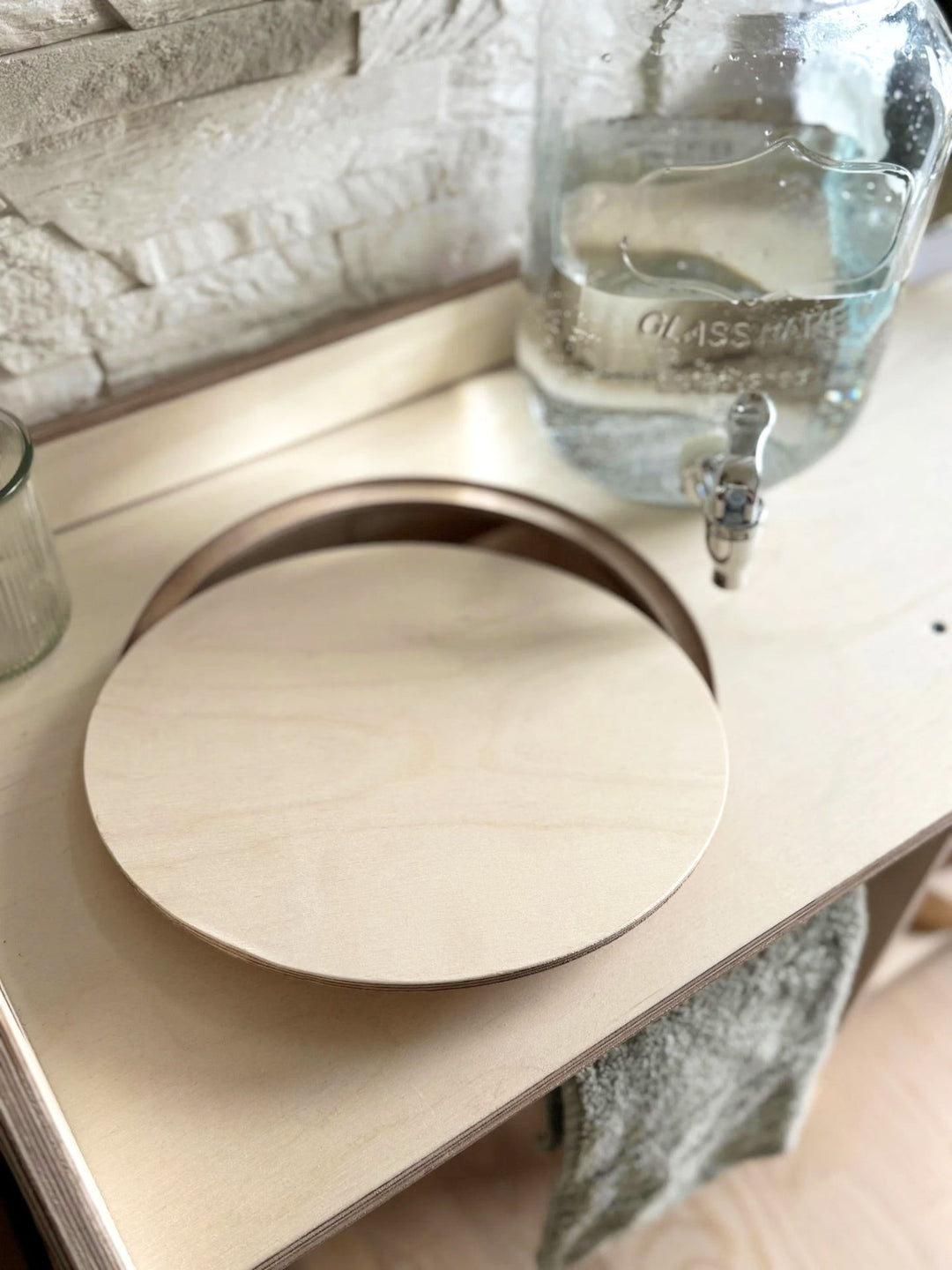 Montessori Wooden Washbasin With Storage for Kids - Large