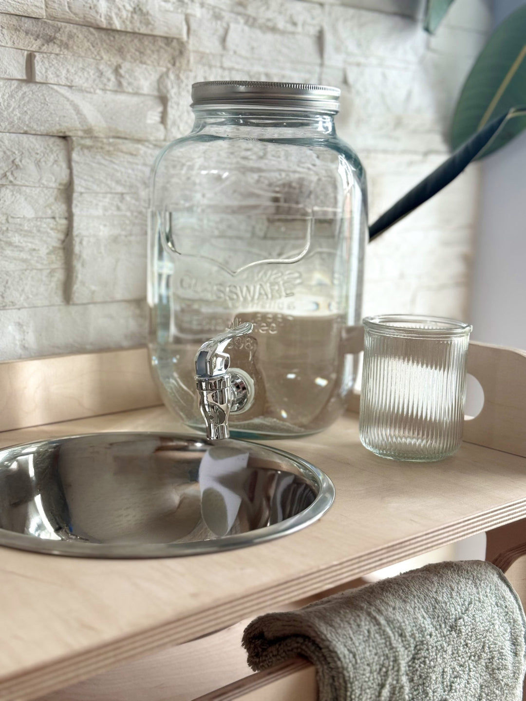 Montessori Wooden Washbasin With Storage for Kids - Small