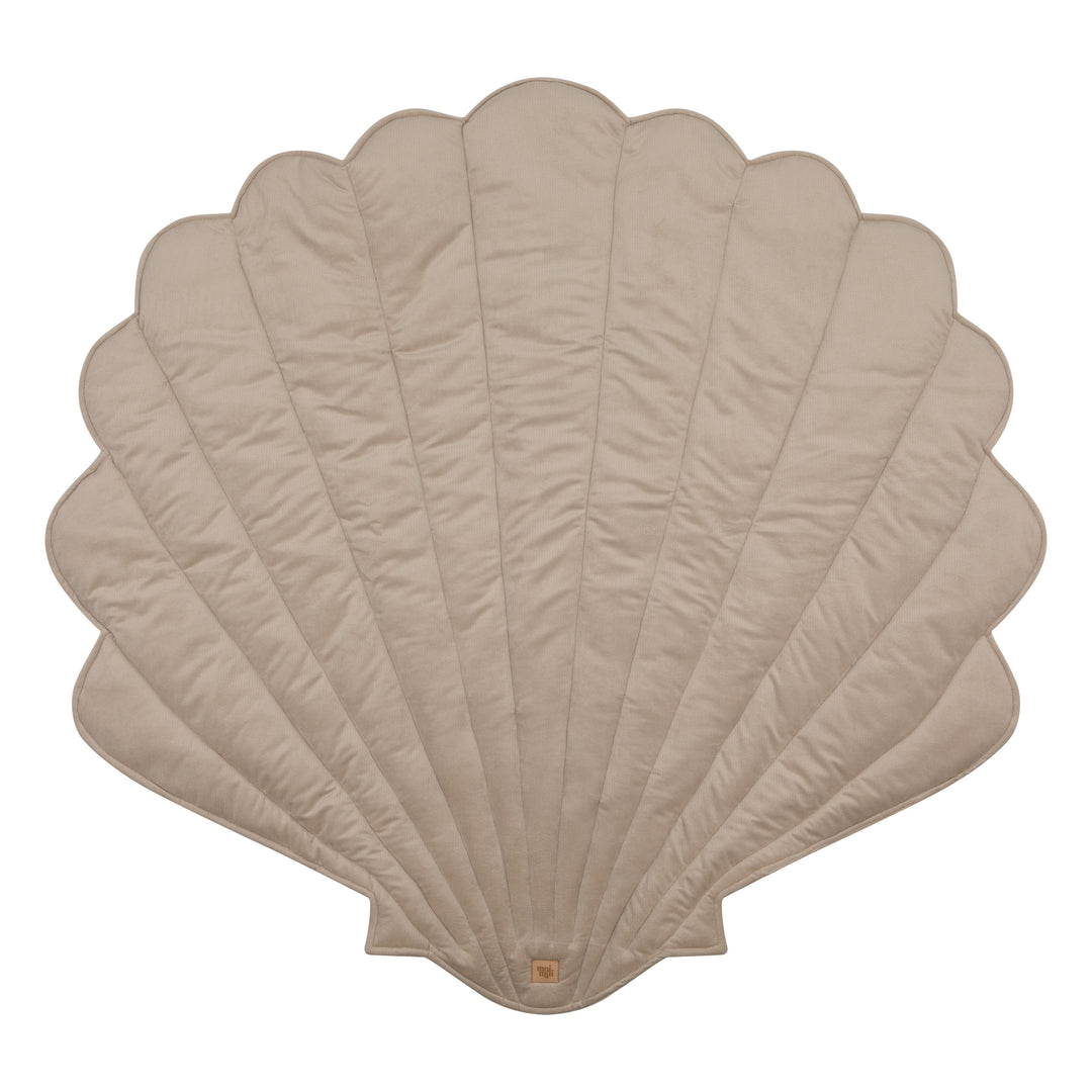 Organic Cotton and Velvet Shell Playmat - Beige