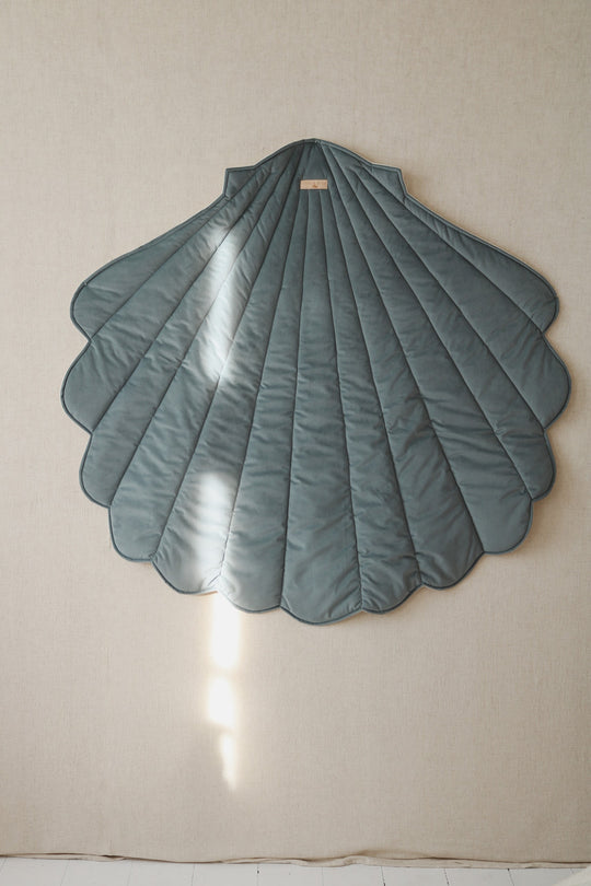 Organic Cotton and Velvet Shell Playmat - Blue
