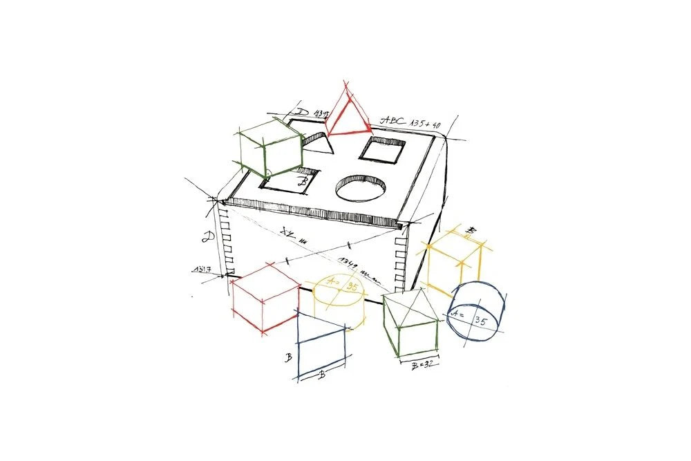 Wooden Shape Sorting Box - Colorful