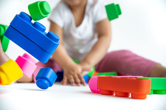 Soft Blocks Set With Wheels - 14 pcs