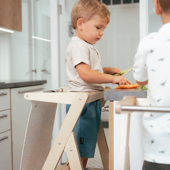 STEP'n'FOLD Foldable Helper Tower - Natural Wood