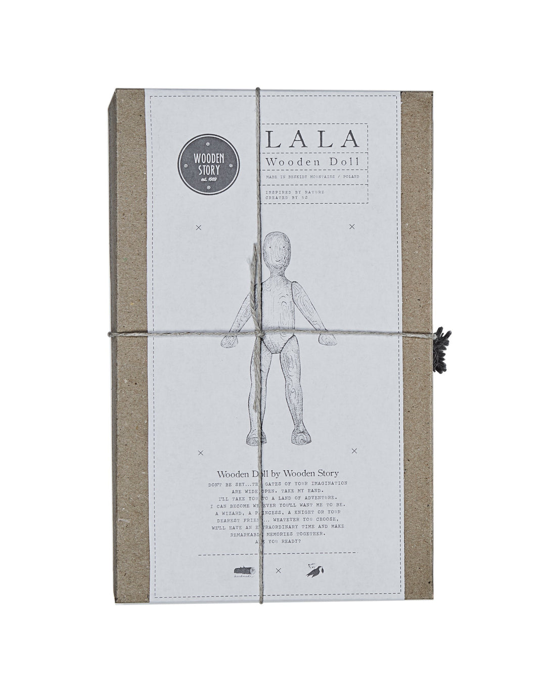 Wooden Walnut Doll with Pants