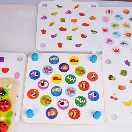 Wooden Educational Memory Puzzle Ladybugs