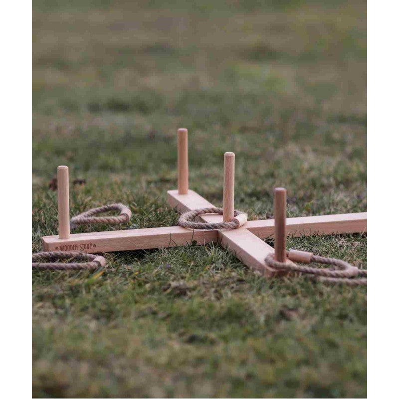 Wooden Ring Toss Game - Colorful