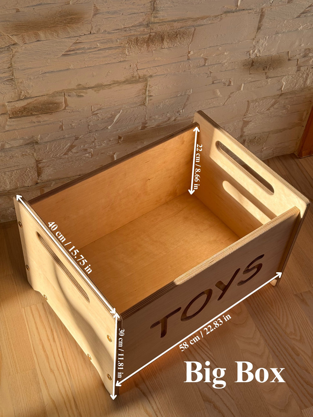 Wooden Toy Box - Montessori Nursery Storage
